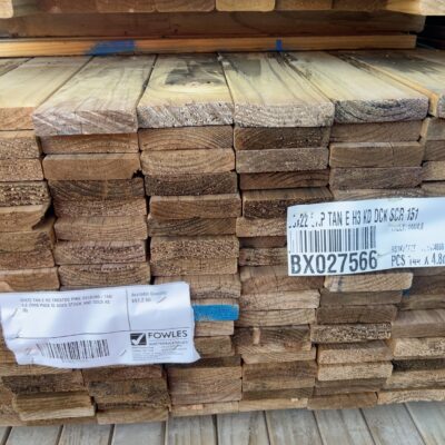 90X22 TAN E H3 TREATED PINE DECKING-144/4.8 (THIS PACK IS AGED STOCK AND SOLD AS IS) 90X22 TAN E H3 TREATED PINE DECKING-144/4.8 (THIS PACK IS AGED STOCK AND SOLD AS IS)