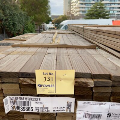 70X22 TAN E H3 TREATED PINE DECKING-110/4.2 (THIS PACK IS AGED STOCK AND SOLD AS IS)