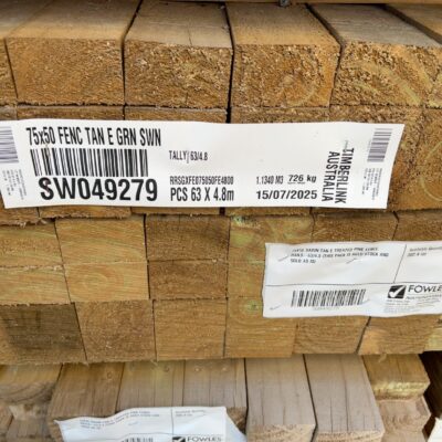 75X50 SAWN TAN E TREATED PINE FENCE RAILS-63/4.8 (THIS PACK IS AGED STOCK AND SOLD AS IS)