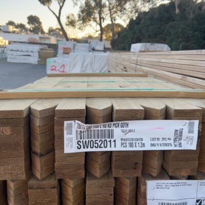 70X19 TAN E H3 TREATED PINE GOTHIC PICKETS-180/1.2 (THIS PACK IS AGED STOCK AND SOLD AS IS)