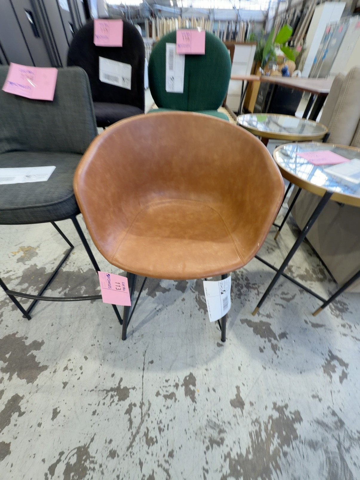 EX STAGING - TAN PU TUB CHAIR, SOLD AS IS EX STAGING - TAN PU TUB CHAIR, SOLD AS IS