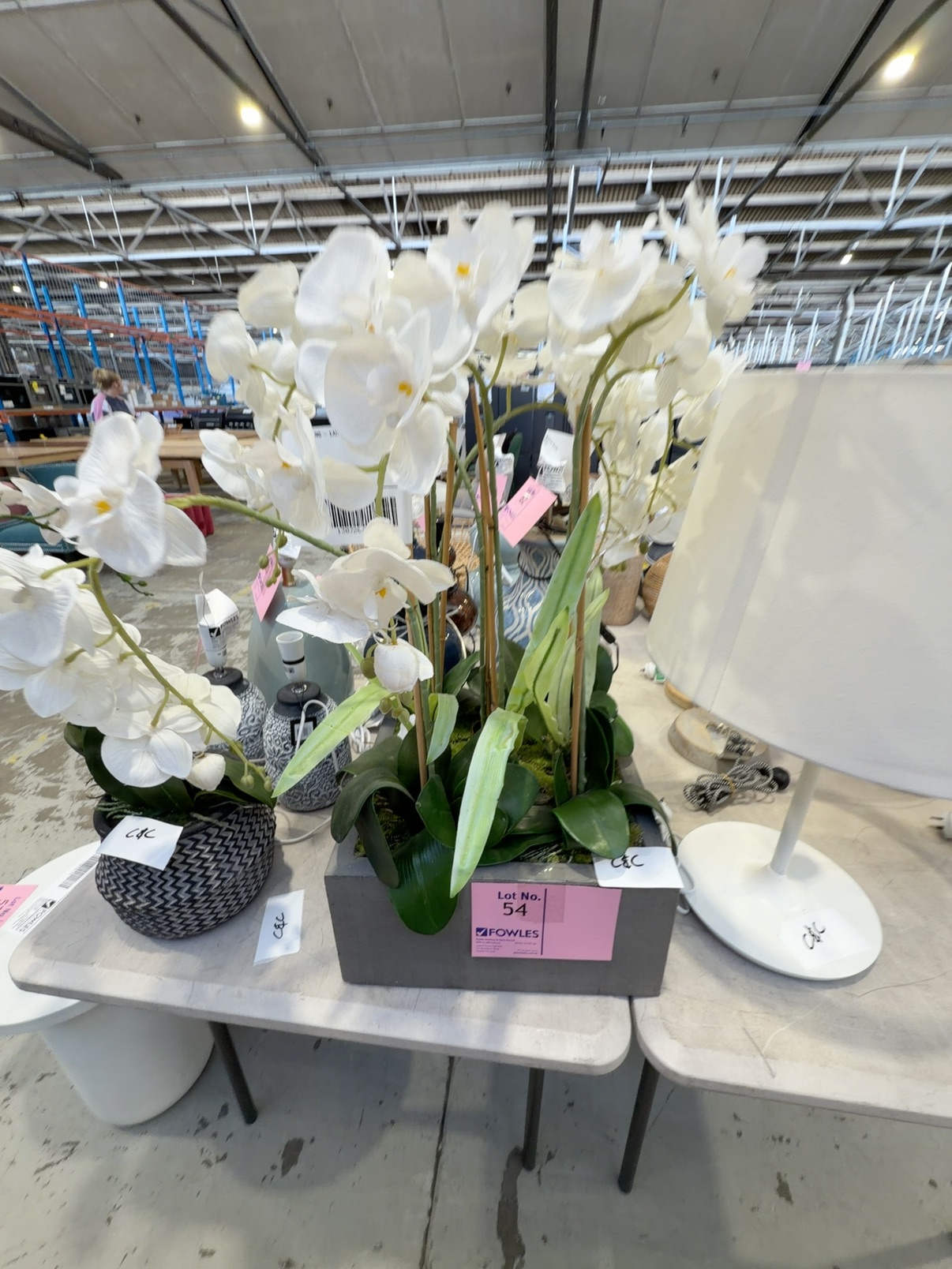 EX STAGING - LARGE FAUX ORCHID, SOLD AS IS EX STAGING - LARGE FAUX ORCHID, SOLD AS IS