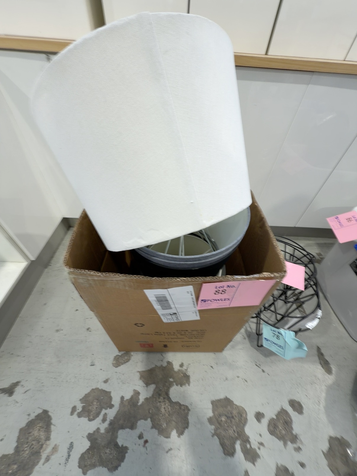 EX STAGING - BOX OF LAMP SHADES, SOLD AS IS EX STAGING - BOX OF LAMP SHADES, SOLD AS IS