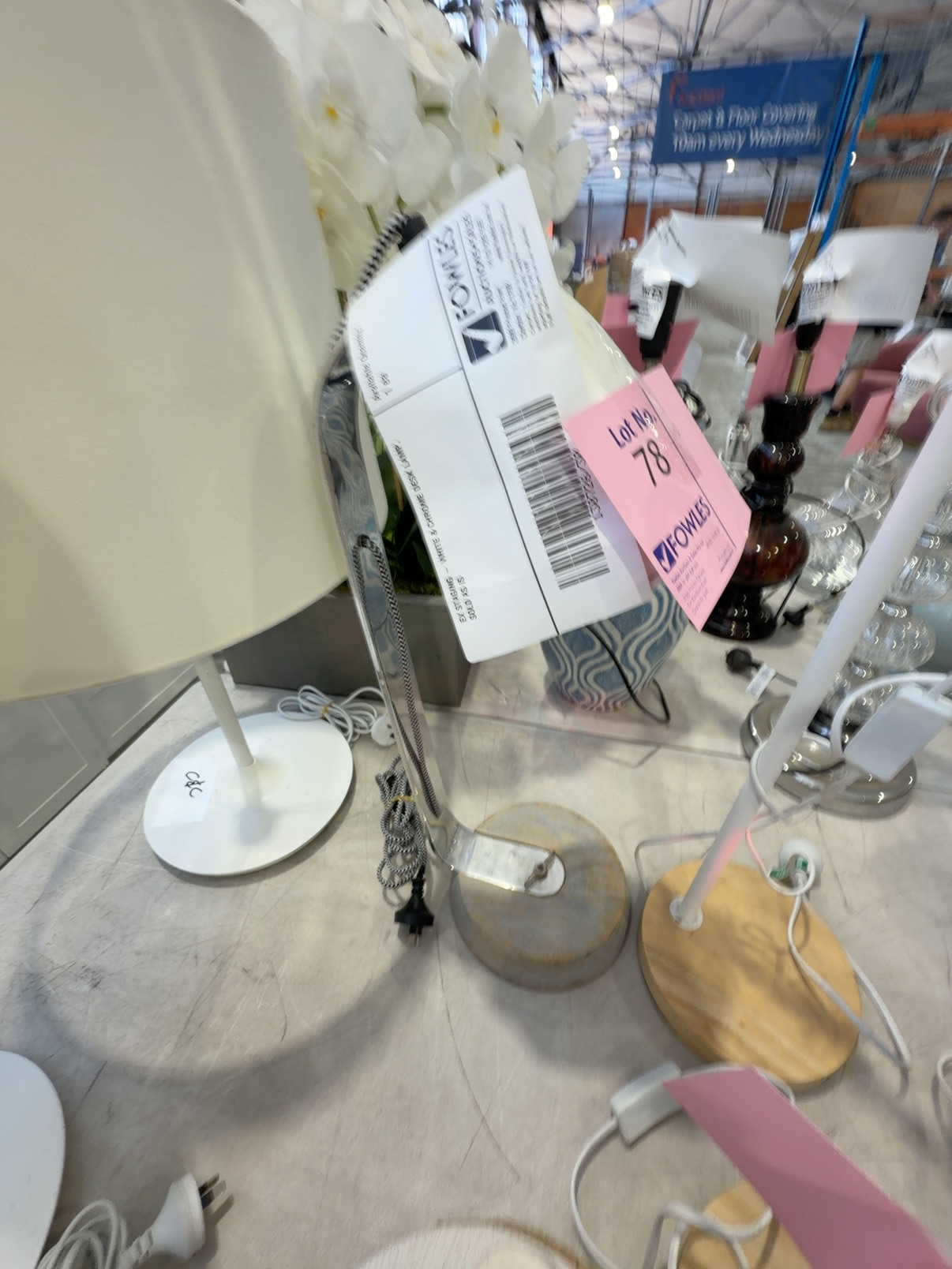 EX STAGING - WHITE & CHROME DESK LAMP, SOLD AS IS EX STAGING - WHITE & CHROME DESK LAMP, SOLD AS IS