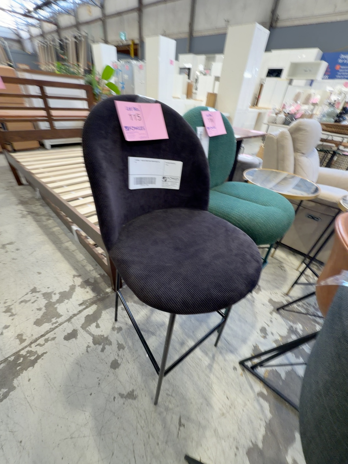 EX HIRE - BLACK CORD BAR CHAIR SOLD AS IS EX HIRE - BLACK CORD BAR CHAIR SOLD AS IS