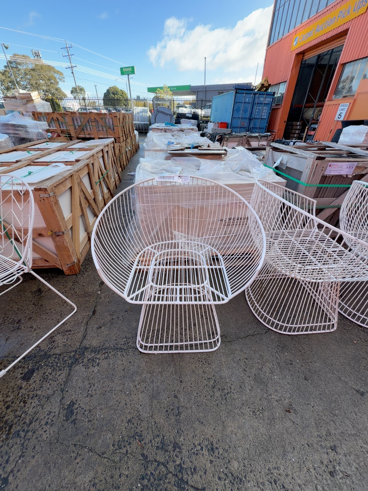 EXSTAGING - WHITE WIRE OUTDOOR CHAIR, NO CUSHION, SOLD AS IS EXSTAGING - WHITE WIRE OUTDOOR CHAIR, NO CUSHION, SOLD AS IS