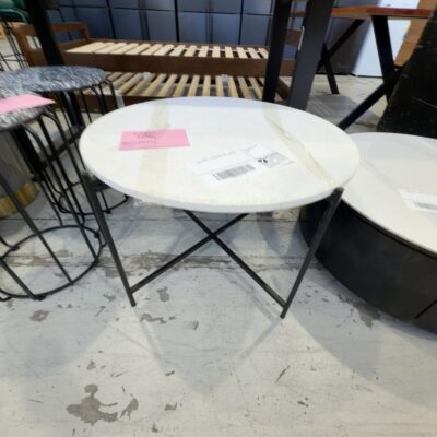 EX STAGING - ROUND SIDE TABLE, SOLD AS IS EX STAGING - ROUND SIDE TABLE, SOLD AS IS
