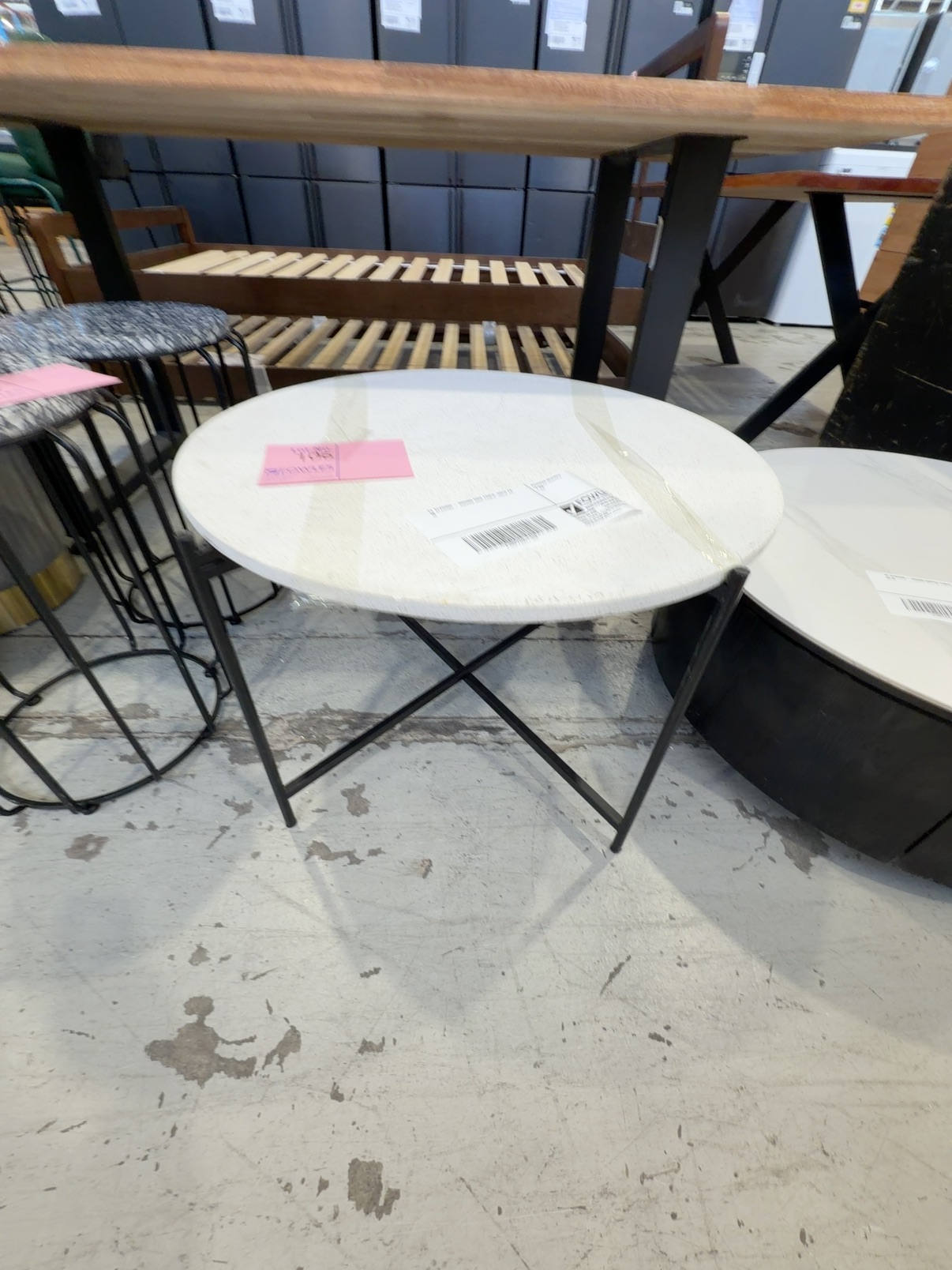 EX STAGING - ROUND SIDE TABLE, SOLD AS IS EX STAGING - ROUND SIDE TABLE, SOLD AS IS