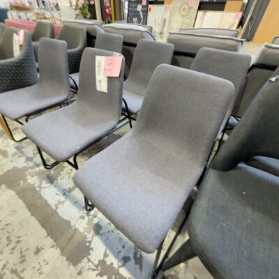 EX STAGING - GREY DINING CHAIR, SOLD AS IS