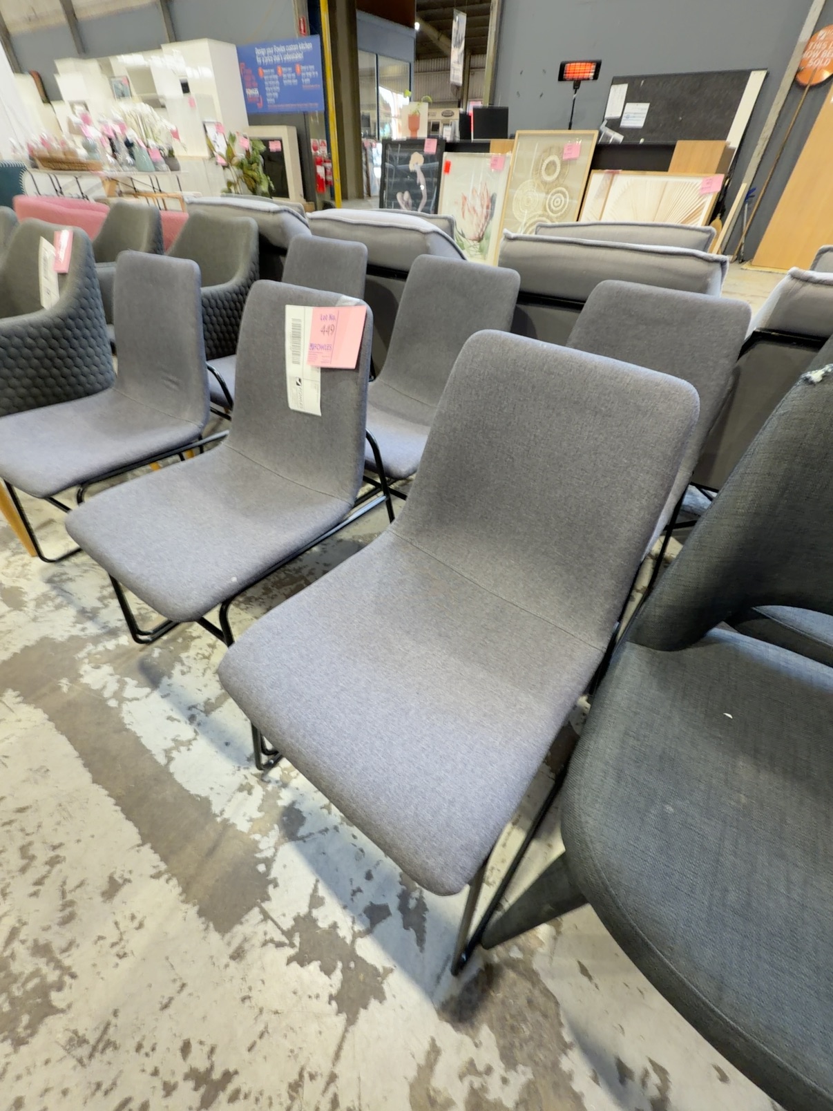 EX STAGING - GREY DINING CHAIR, SOLD AS IS EX STAGING - GREY DINING CHAIR, SOLD AS IS