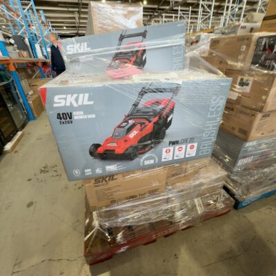 PALLET OF ASSORTED SKIL POWER TOOLS INCLUDING SKIN ONLY, ASSORTED KITS WITH BATTERIES, AND EXTRA INDIVIDUAL BATTERIES, SOLD AS IS PALLET OF ASSORTED SKIL POWER TOOLS INCLUDING SKIN ONLY, ASSORTED KITS WITH BATTERIES, AND EXTRA INDIVIDUAL BATTERIES, SOLD AS IS