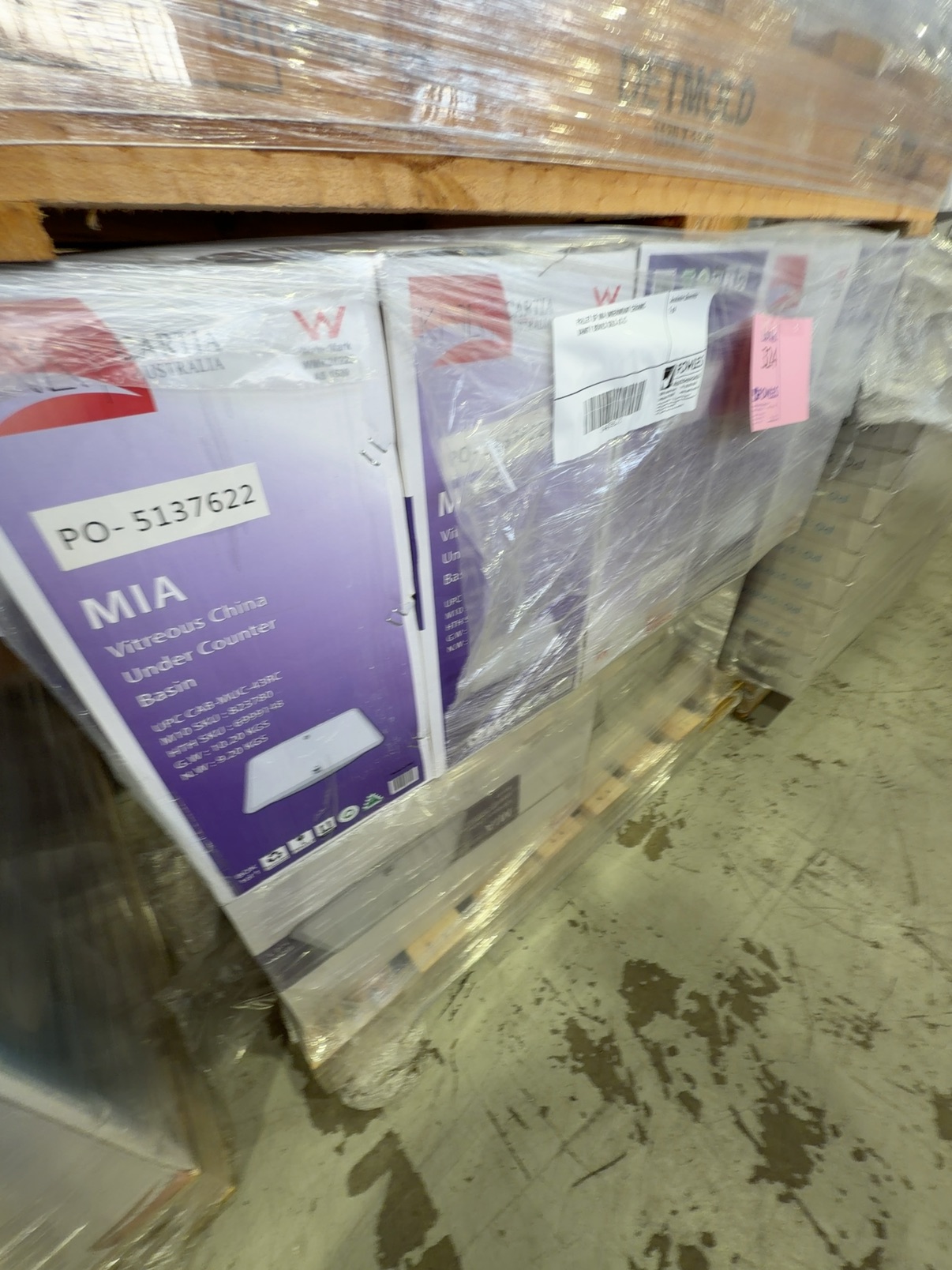 PALLET OF MIA UNDERMOUNT CERAMIC VANITY BOWLS SOLD AS IS PALLET OF MIA UNDERMOUNT CERAMIC VANITY BOWLS SOLD AS IS