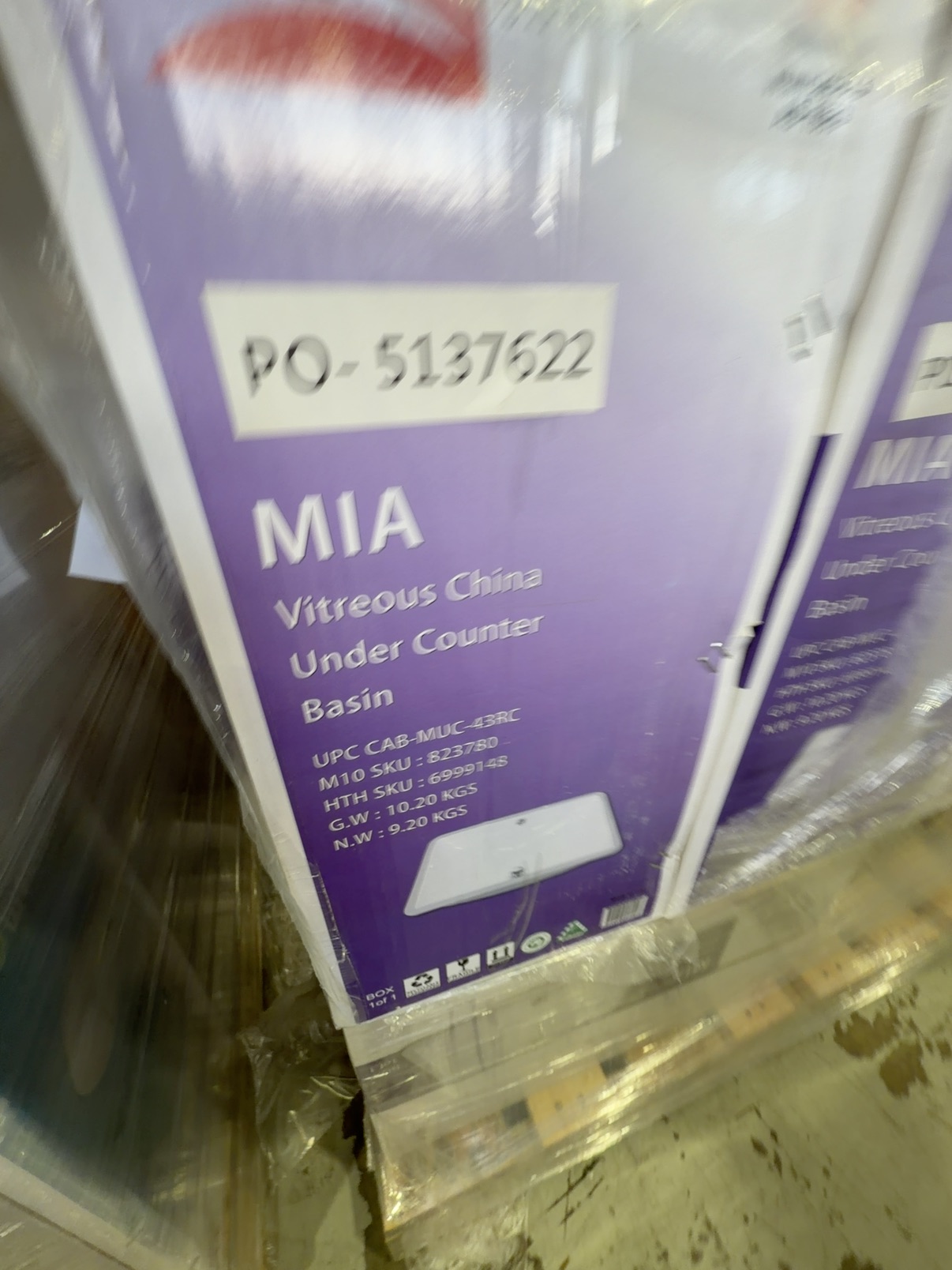 PALLET OF MIA UNDERMOUNT CERAMIC VANITY BOWLS SOLD AS IS PALLET OF MIA UNDERMOUNT CERAMIC VANITY BOWLS SOLD AS IS