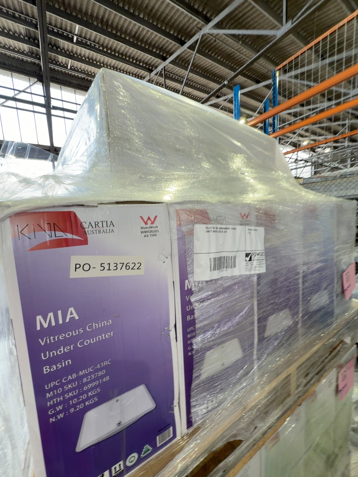 PALLET OF MIA UNDERMOUNT CERAMIC VANITY BOWLS SOLD AS IS PALLET OF MIA UNDERMOUNT CERAMIC VANITY BOWLS SOLD AS IS
