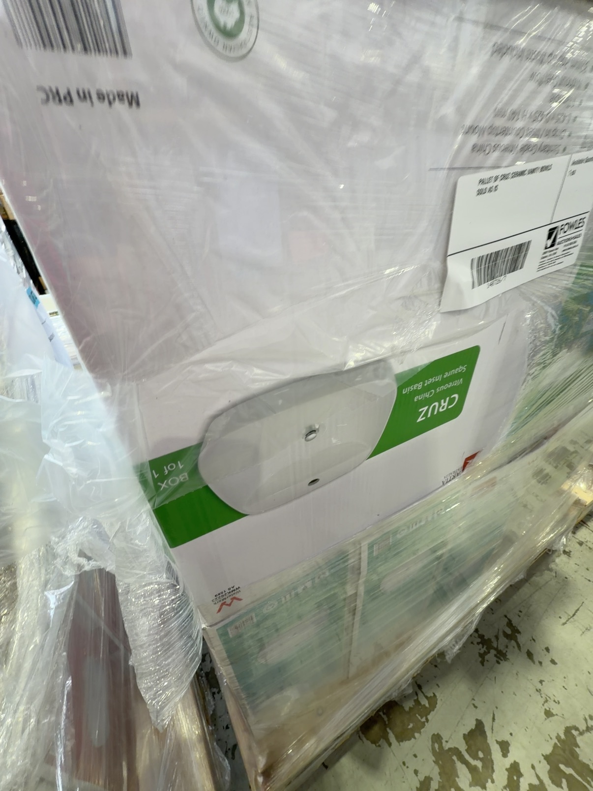 PALLET OF CRUZ CERAMIC VANITY BOWLS SOLD AS IS PALLET OF CRUZ CERAMIC VANITY BOWLS SOLD AS IS