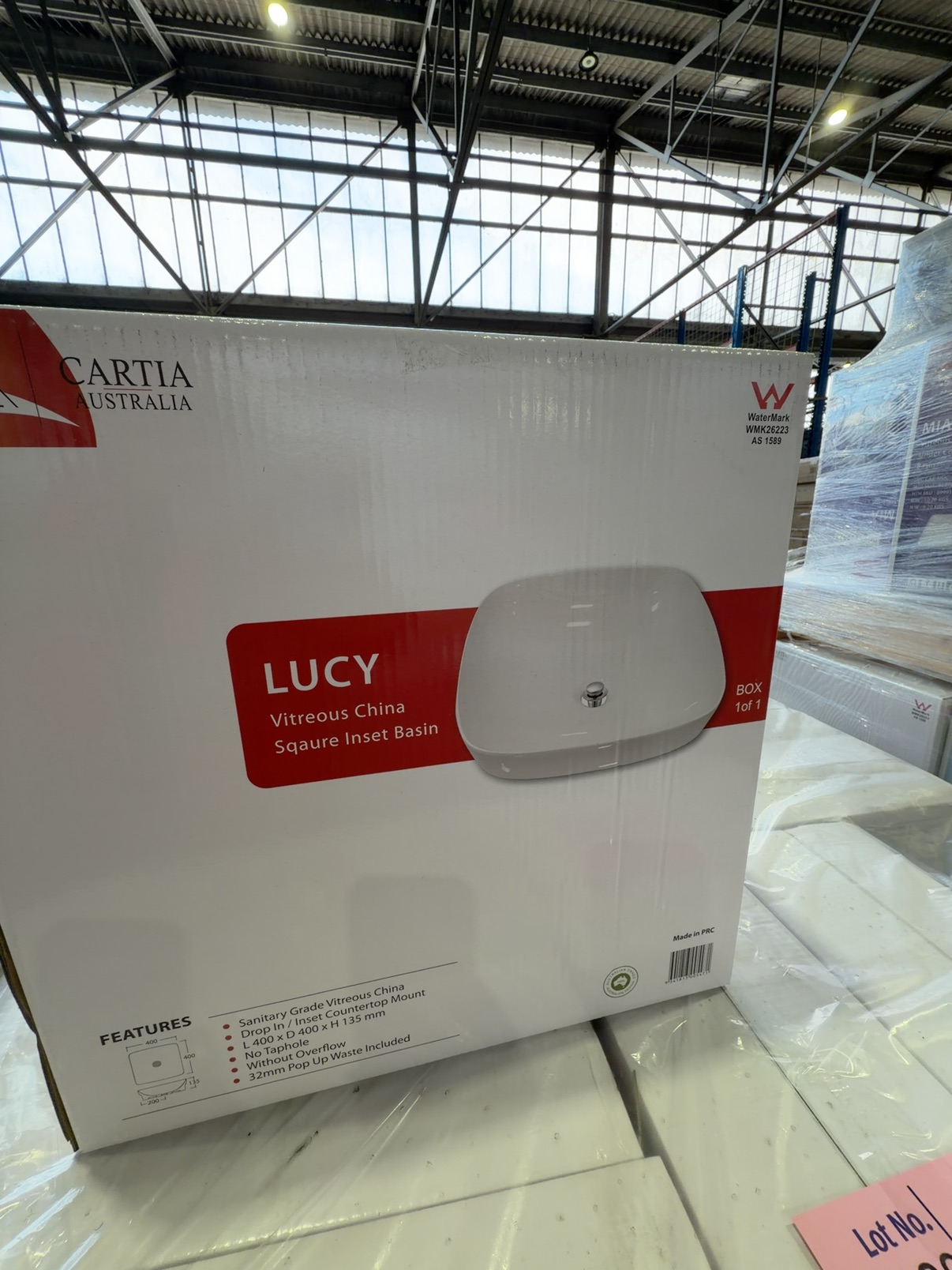 PALLET OF LUCY CERAMIC VANITY BOWLS SOLD AS IS PALLET OF LUCY CERAMIC VANITY BOWLS SOLD AS IS