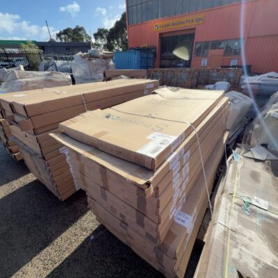 ONE LARGE LOT OF 3 X PALLETS OF BRAND NEW SHOWER SCREENS, SOLD AS IS ONE LARGE LOT OF 3 X PALLETS OF BRAND NEW SHOWER SCREENS, SOLD AS IS