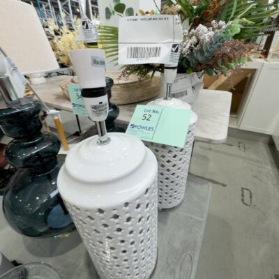 EX STAGING - WHITE LAMP BASE, SOLD AS IS EX STAGING - WHITE LAMP BASE, SOLD AS IS