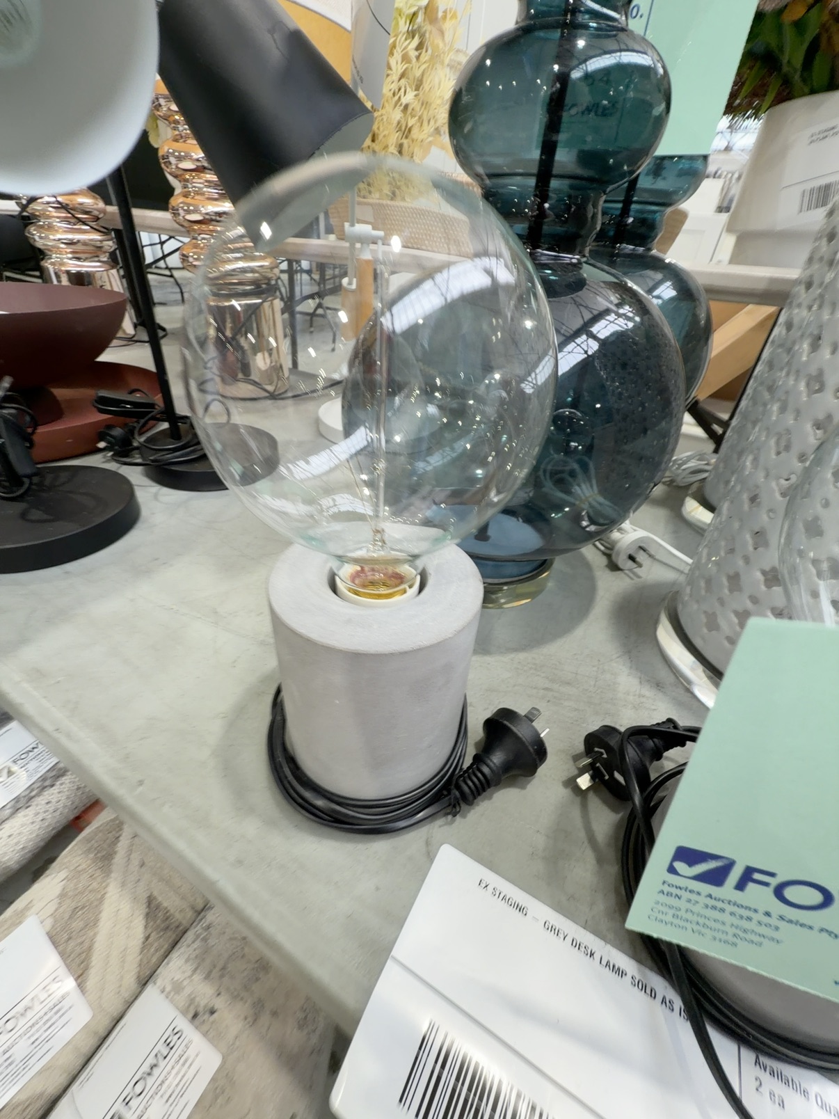 EX STAGING - GREY DESK LAMP SOLD AS IS EX STAGING - GREY DESK LAMP SOLD AS IS