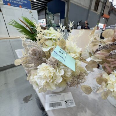 EX STAGING - FAUX FLORAL ARRANGEMENT IN PLANT POT, SOLD AS IS EX STAGING - FAUX FLORAL ARRANGEMENT IN PLANT POT, SOLD AS IS