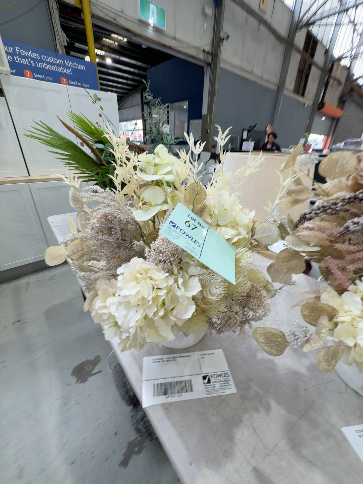 EX STAGING - FAUX FLORAL ARRANGEMENT IN PLANT POT, SOLD AS IS EX STAGING - FAUX FLORAL ARRANGEMENT IN PLANT POT, SOLD AS IS