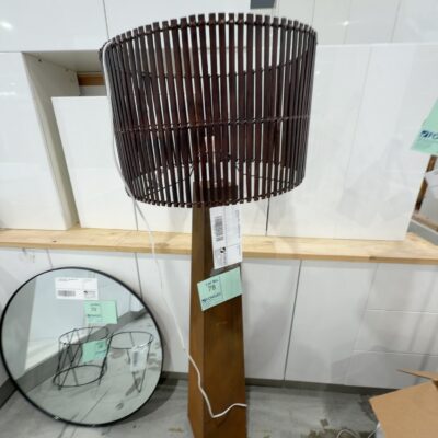 EX DISPLAY HOME - WOODEN FLOOR LAMP SOLD AS IS