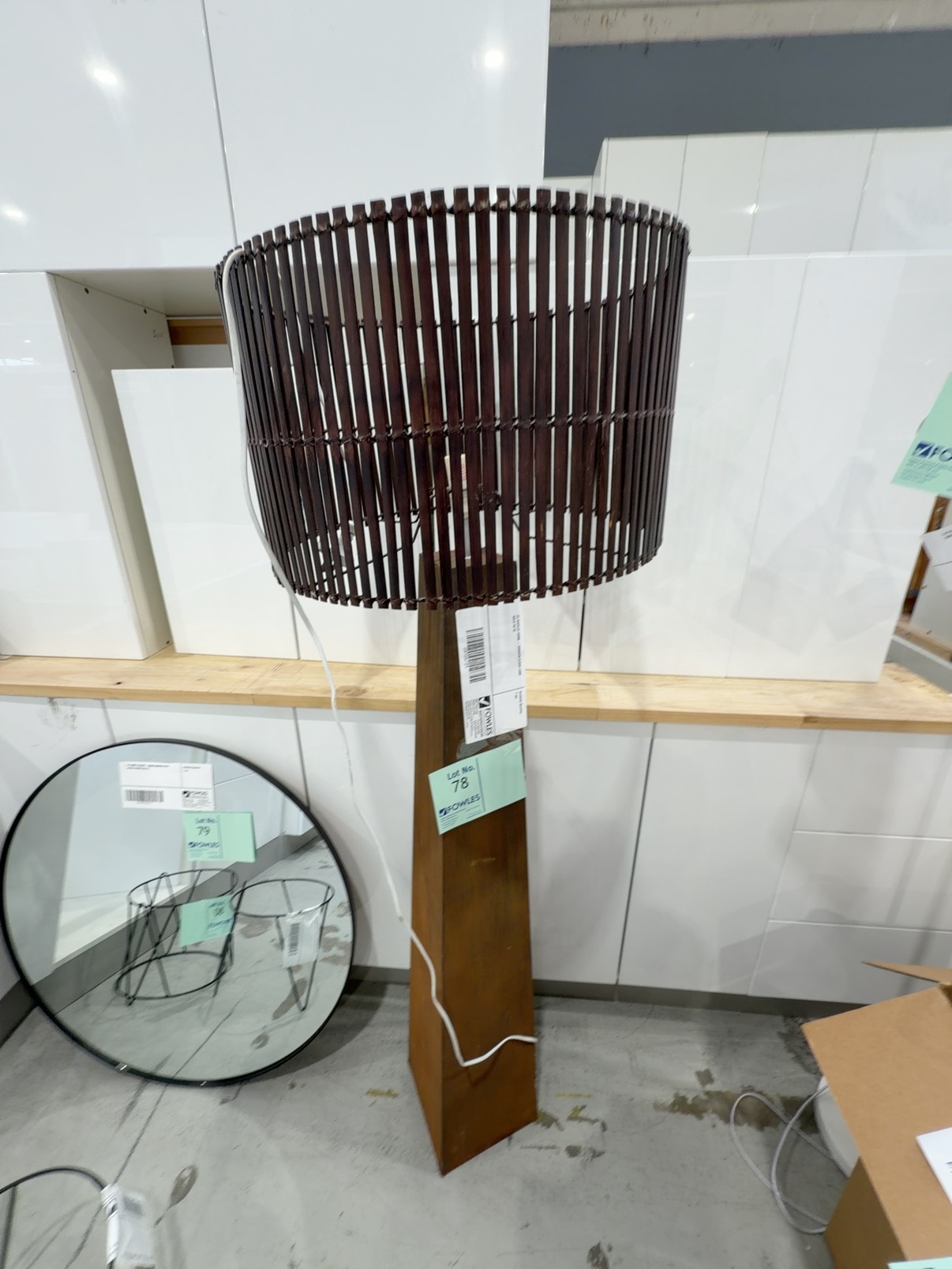 EX DISPLAY HOME - WOODEN FLOOR LAMP SOLD AS IS EX DISPLAY HOME - WOODEN FLOOR LAMP SOLD AS IS