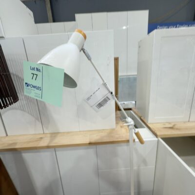 EX DISPLAY HOME - WHITE FLOOR LAMP SOLD AS IS