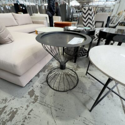 EX DISPLAY HOME -BLACK METAL ROUND SIDE TABLE, SOLD AS IS EX DISPLAY HOME -BLACK METAL ROUND SIDE TABLE, SOLD AS IS