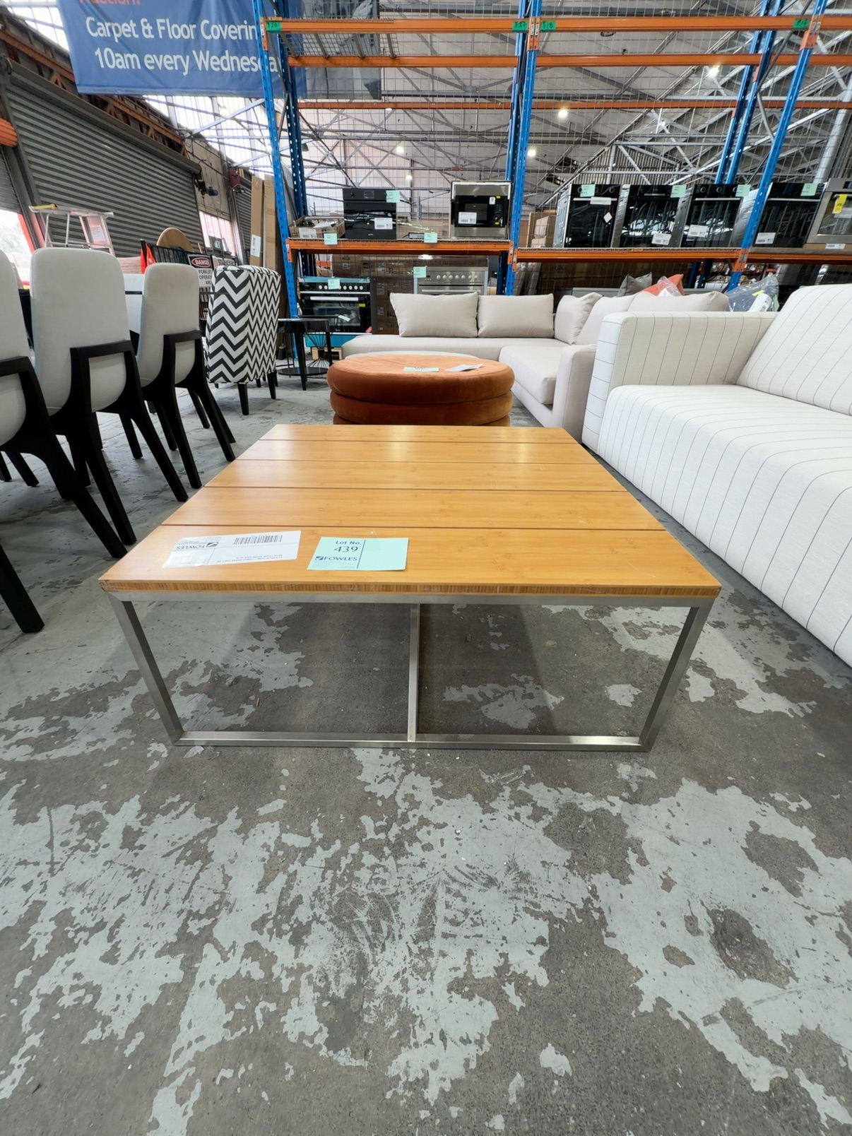 EX DISPLAY HOME -TIMBER COFFEE TABLE ON METAL FRAME 920MM SOLD AS IS EX DISPLAY HOME -TIMBER COFFEE TABLE ON METAL FRAME 920MM SOLD AS IS