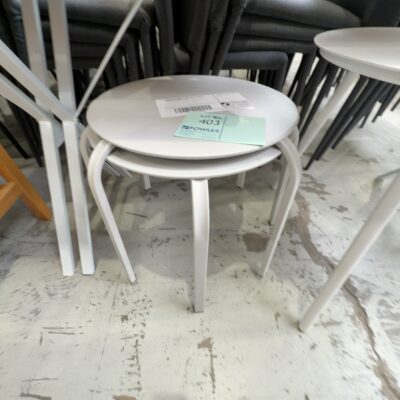 EX DISPLAY HOME - GREY METAL ROUND SIDE TABLE SOLD AS IS EX DISPLAY HOME - GREY METAL ROUND SIDE TABLE SOLD AS IS