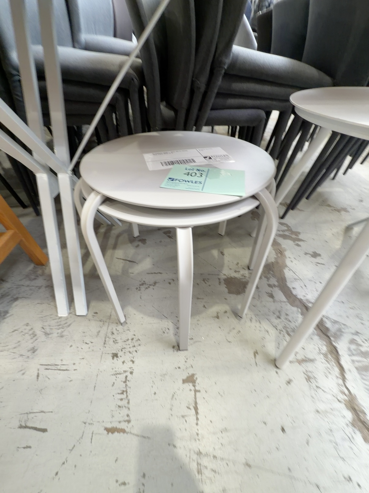 EX DISPLAY HOME - GREY METAL ROUND SIDE TABLE SOLD AS IS EX DISPLAY HOME - GREY METAL ROUND SIDE TABLE SOLD AS IS