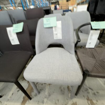EX STAGING - GREY DINING CHAIR SOLD AS IS EX STAGING - GREY DINING CHAIR SOLD AS IS