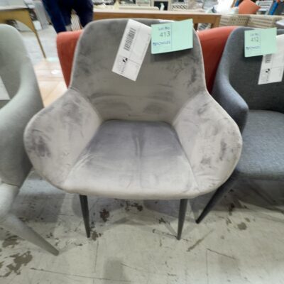 EX STAGING - GREY DINING CHAIR SOLD AS IS