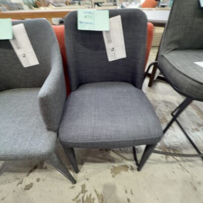 EX STAGING - GREY DINING CHAIR SOLD AS IS EX STAGING - GREY DINING CHAIR SOLD AS IS