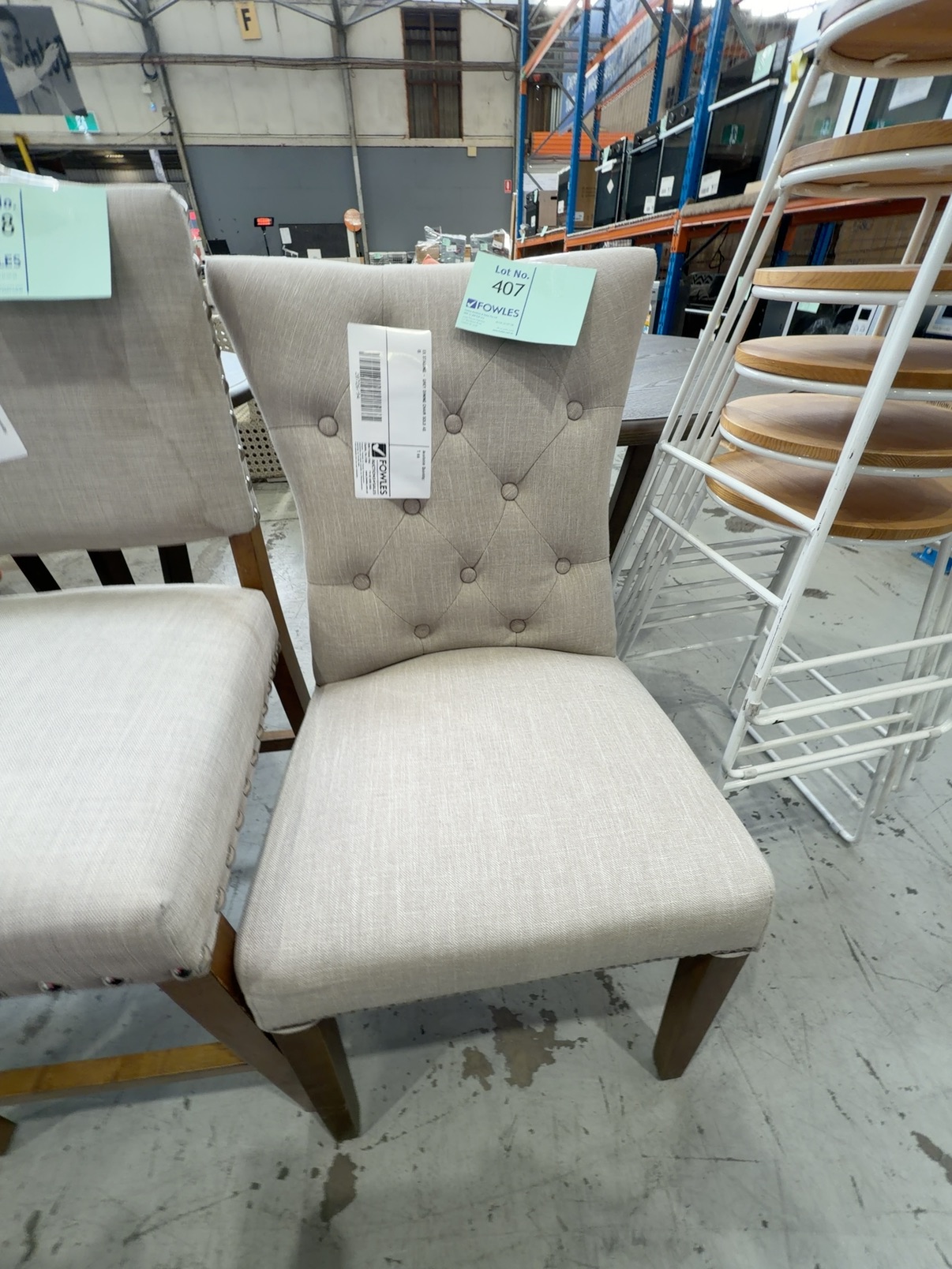 EX STAGING - GREY DINING CHAIR SOLD AS IS EX STAGING - GREY DINING CHAIR SOLD AS IS