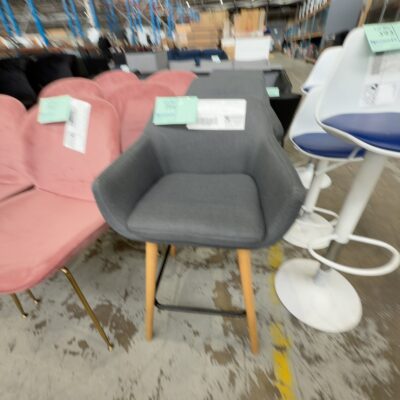 EX STAGING - GREY BAR CHAIR SOLD AS IS EX STAGING - GREY BAR CHAIR SOLD AS IS