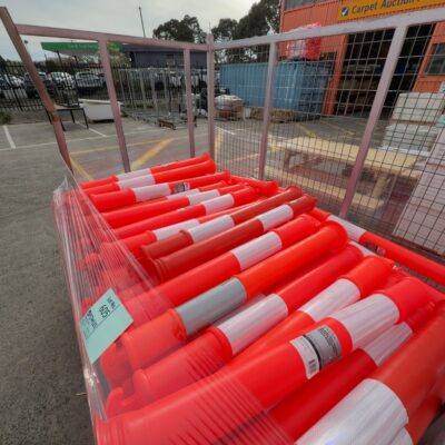 EX EVENT HIRE - ORANGE SAFETY BOLLARDS, SOLD IN LOTS OF 20 EX EVENT HIRE - ORANGE SAFETY BOLLARDS, SOLD IN LOTS OF 20