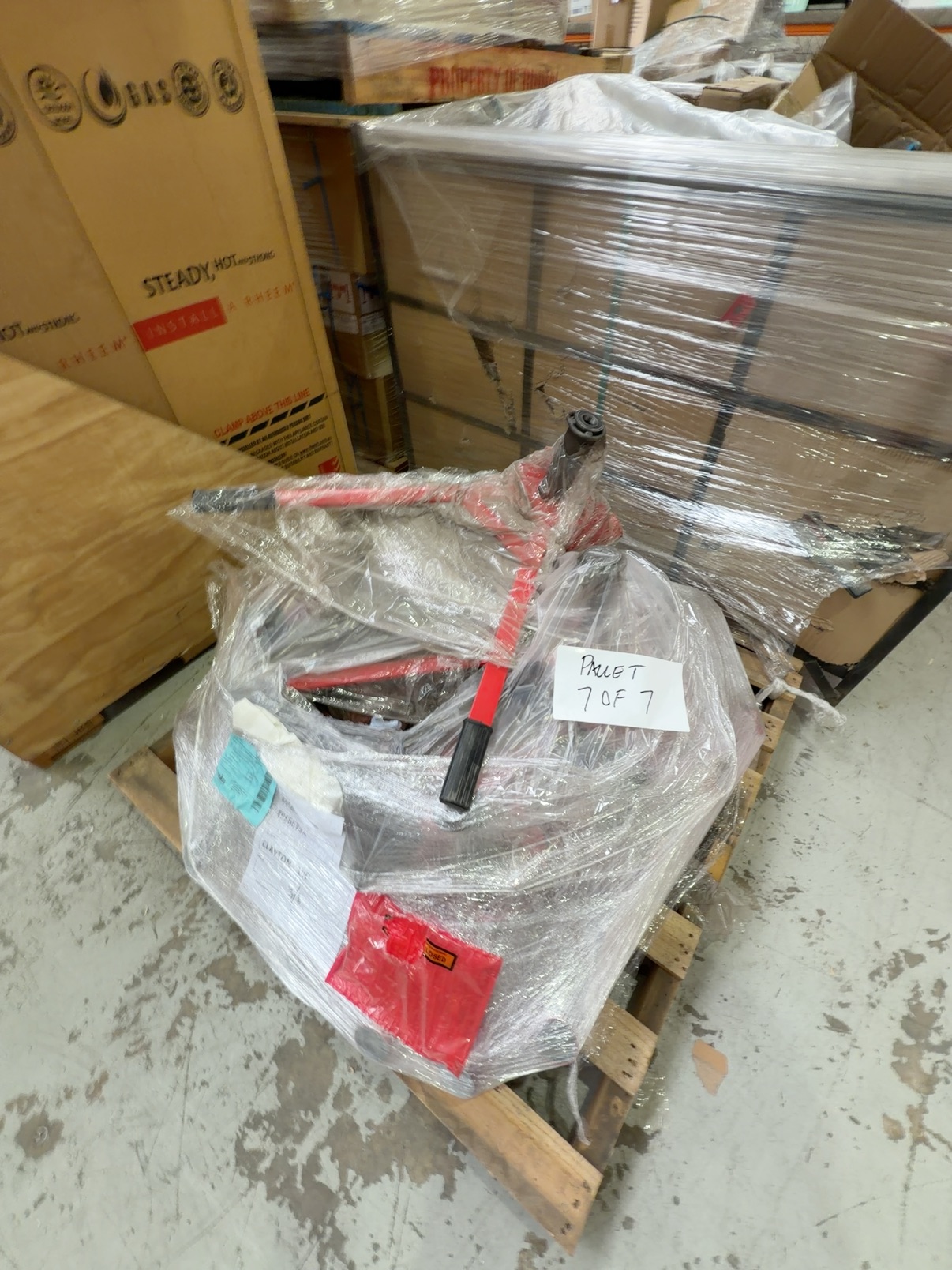 LARGE LOT OF 7 PALLETS OF WESTMIX & KELSO CEMENT MIXER PARTS - INCLUDING MOTORS, BOWLS, BEARING ARMS, FRAMES, PNEUMATIC WHEELS ETC SOLD AS IS LARGE LOT OF 7 PALLETS OF WESTMIX & KELSO CEMENT MIXER PARTS - INCLUDING MOTORS, BOWLS, BEARING ARMS, FRAMES, PNEUMATIC WHEELS ETC SOLD AS IS