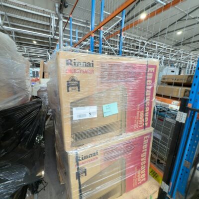 LARGE OVERSIZE PALLET OF BRAEMAR GAS WALL FURNACES & RINNAI GAS SPACE HEATERS, SOLD AS IS NO WARRANTY LARGE OVERSIZE PALLET OF BRAEMAR GAS WALL FURNACES & RINNAI GAS SPACE HEATERS, SOLD AS IS NO WARRANTY