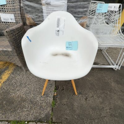 EX STAGING - WHITE ACRYLIC CHAIR, SOLD AS IS EX STAGING - WHITE ACRYLIC CHAIR, SOLD AS IS