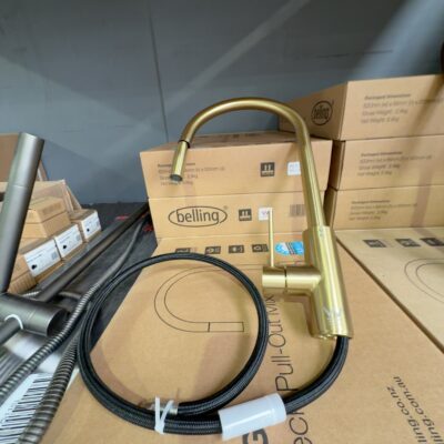 NEW BELLING LIGHT GOLD GOOSENECK PULL OUT KITCHEN MIXER BDTG201LG