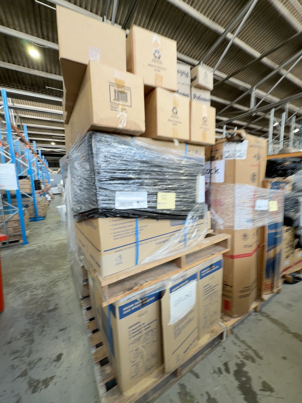 DOUBLE PALLET OF PALOMA GAS HEATERS AND FLUES, SOLD AS IS NO WARRANTY DOUBLE PALLET OF PALOMA GAS HEATERS AND FLUES, SOLD AS IS NO WARRANTY