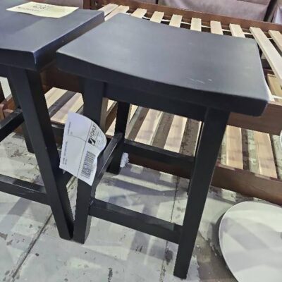 EX STAGING - BLACK TIMBER BAR STOOL, SOLD AS IS EX STAGING - BLACK TIMBER BAR STOOL, SOLD AS IS