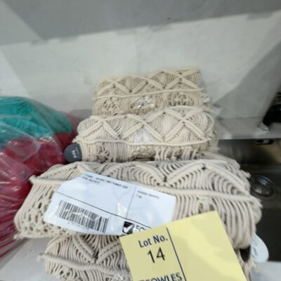 EX STAGING - NATURAL TABLE RUNNER 35CM X 150CM, SOLD AS IS
