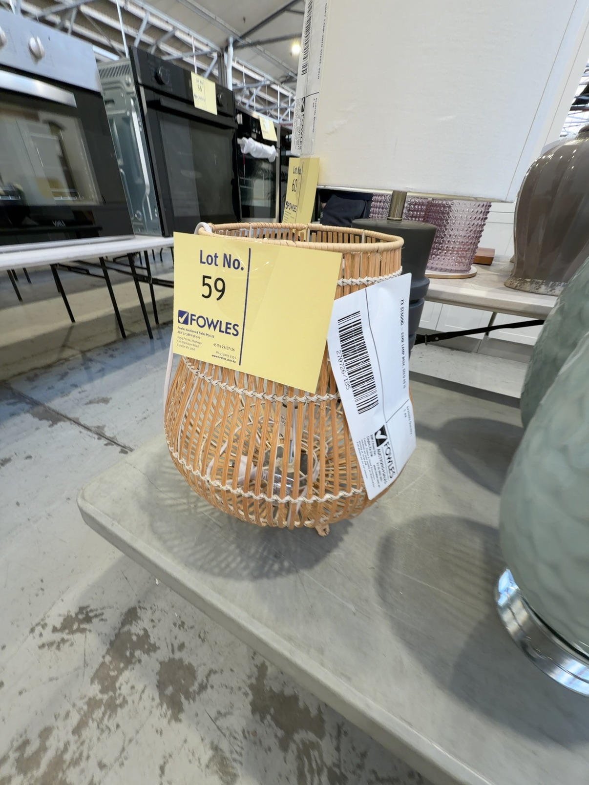 EX STAGING - CANE LAMP BASE, SOLD AS IS EX STAGING - CANE LAMP BASE, SOLD AS IS