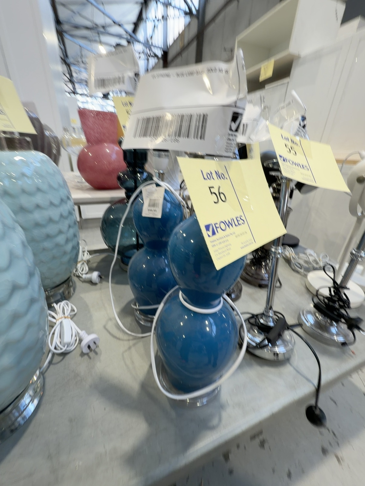 EX STAGING - BLUE LAMP BASE, SOLD AS IS EX STAGING - BLUE LAMP BASE, SOLD AS IS