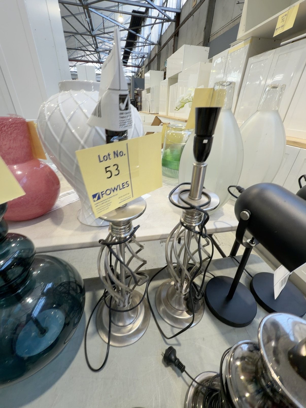 EX STAGING - STEEL LAMP BASE, SOLD AS IS EX STAGING - STEEL LAMP BASE, SOLD AS IS