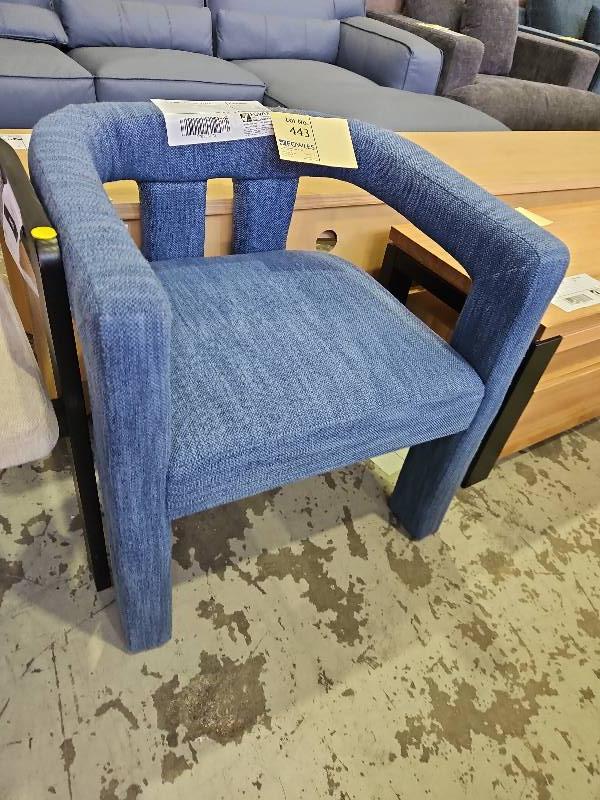 EX STAGING - BLUE CHAIR SOLD AS IS EX STAGING - BLUE CHAIR SOLD AS IS