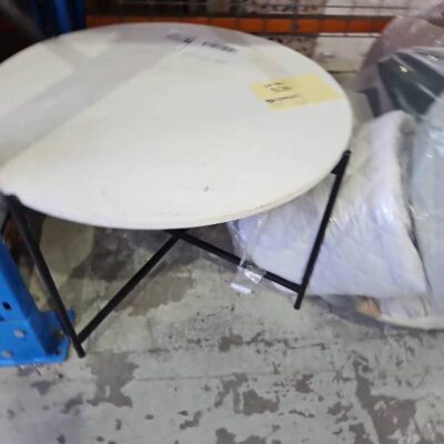EX STAGING - ROUND STONE COFFEE TABLE, SOLD AS IS
